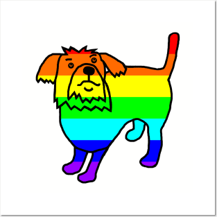 Cute Rainbow Dog Posters and Art